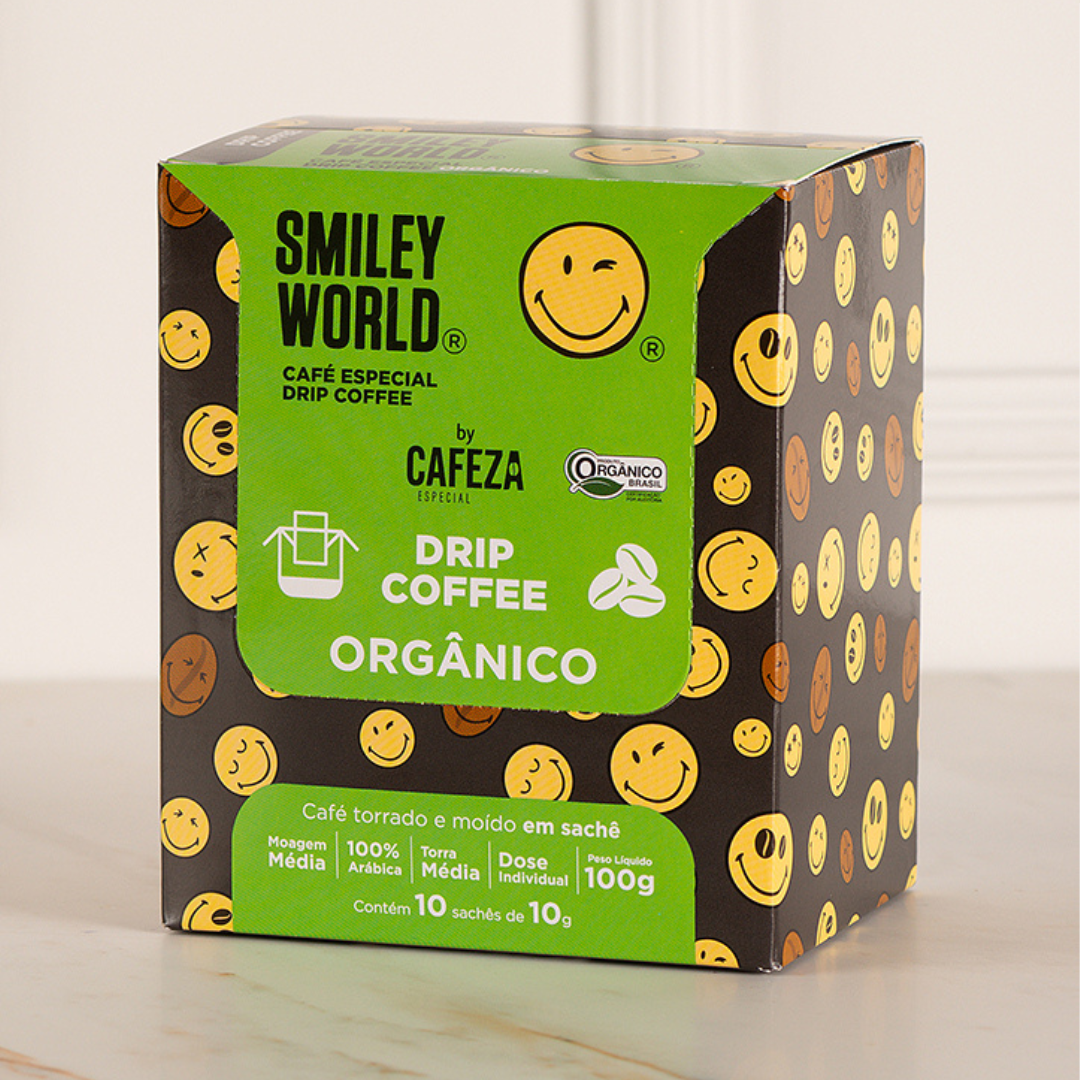 Café Especial Drip Coffee SmileyWorld® Orgânico 85+ 10g 10 unid.