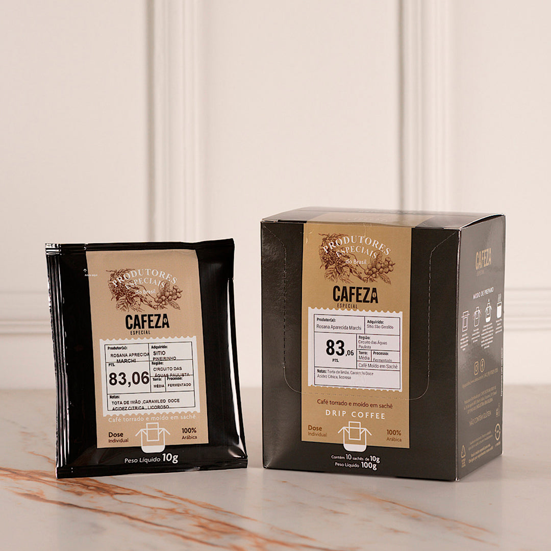 Café Especial Drip Coffee Produtores Especiais do Brasil 83,06 pts 10g 10 unid.