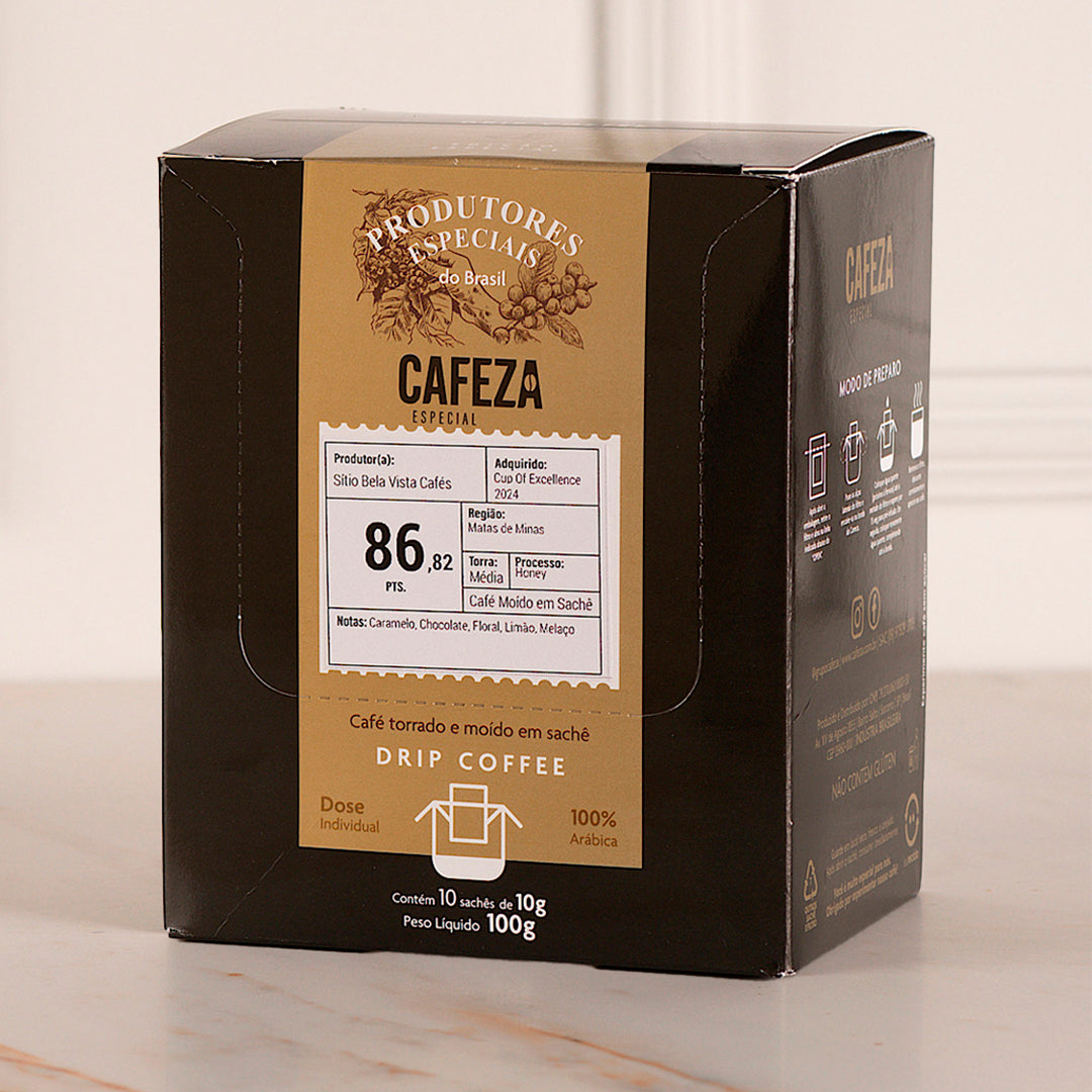 Drip Coffee Café Especial - Cup of Excellence 86,82 pts 10g 10 unid.
