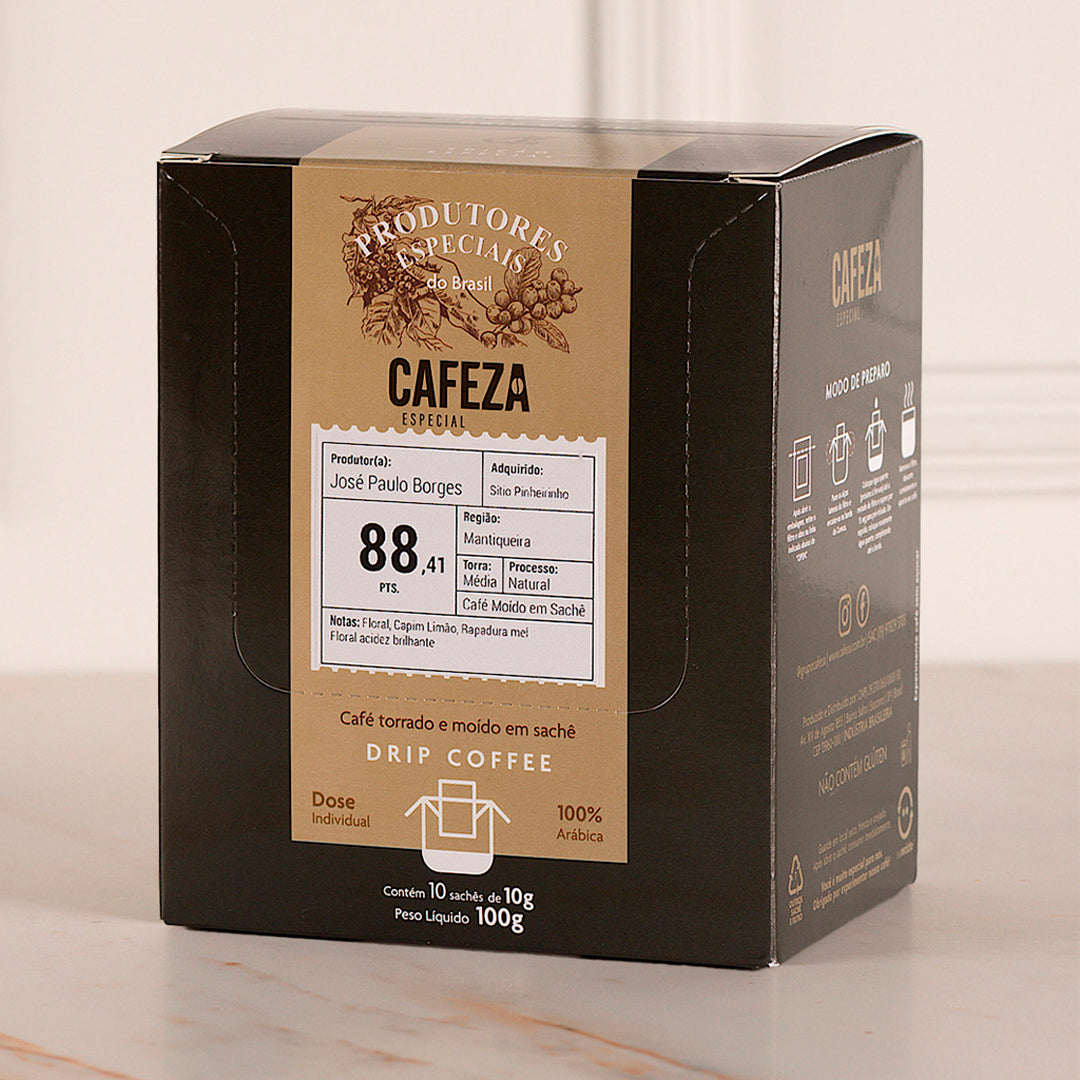 Café Especial Drip Coffee Produtores Especiais do Brasil 88,41 pts 10g 10 unid.