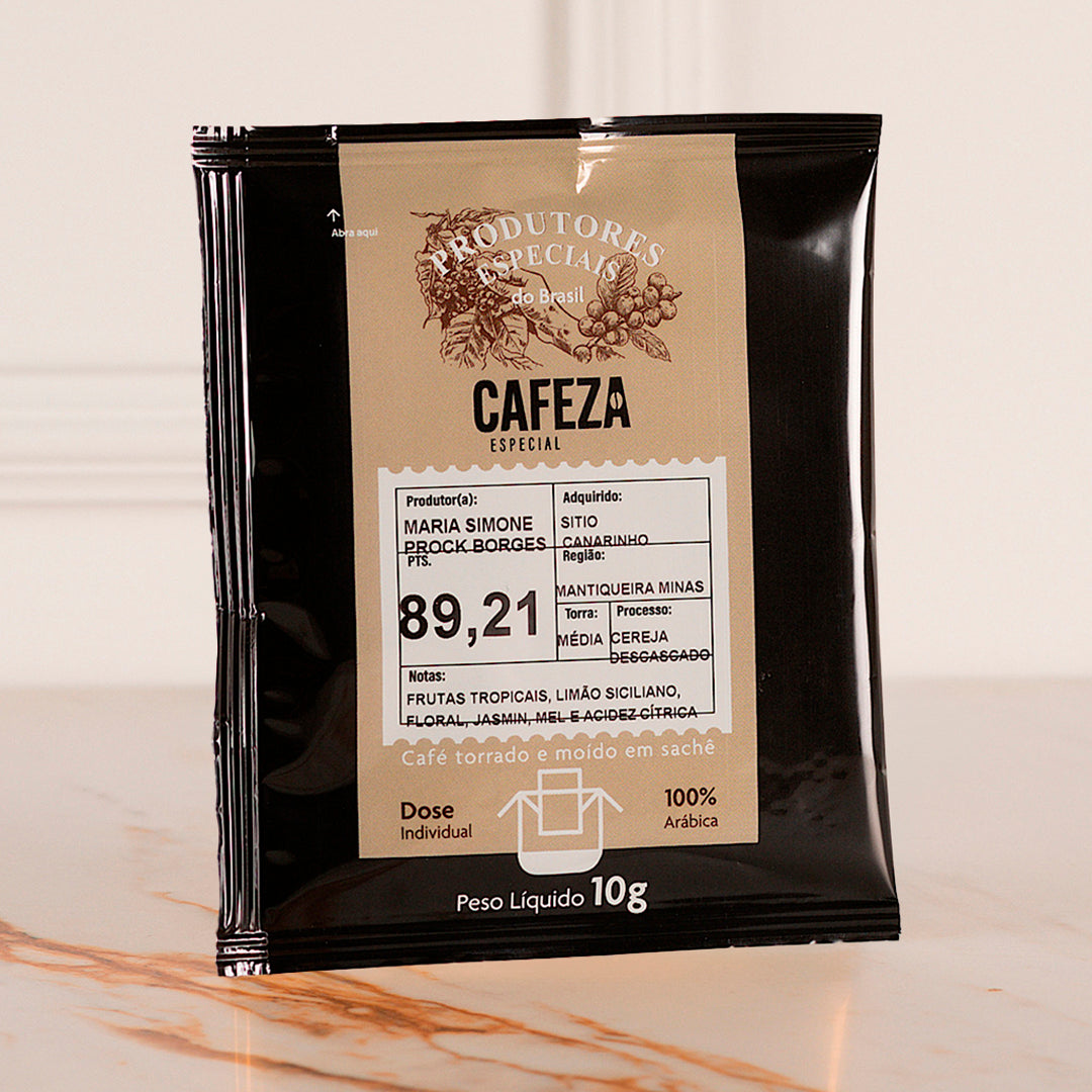 Café Especial Drip Coffee Produtores Especiais do Brasil 89,21 pts 10g 10 unid.