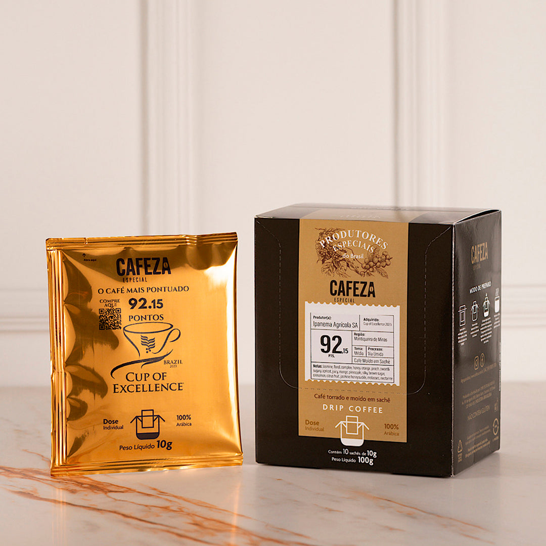 Drip Coffee Café Especial - Cup of Excellence 92,15 pts 10g 10 unid.