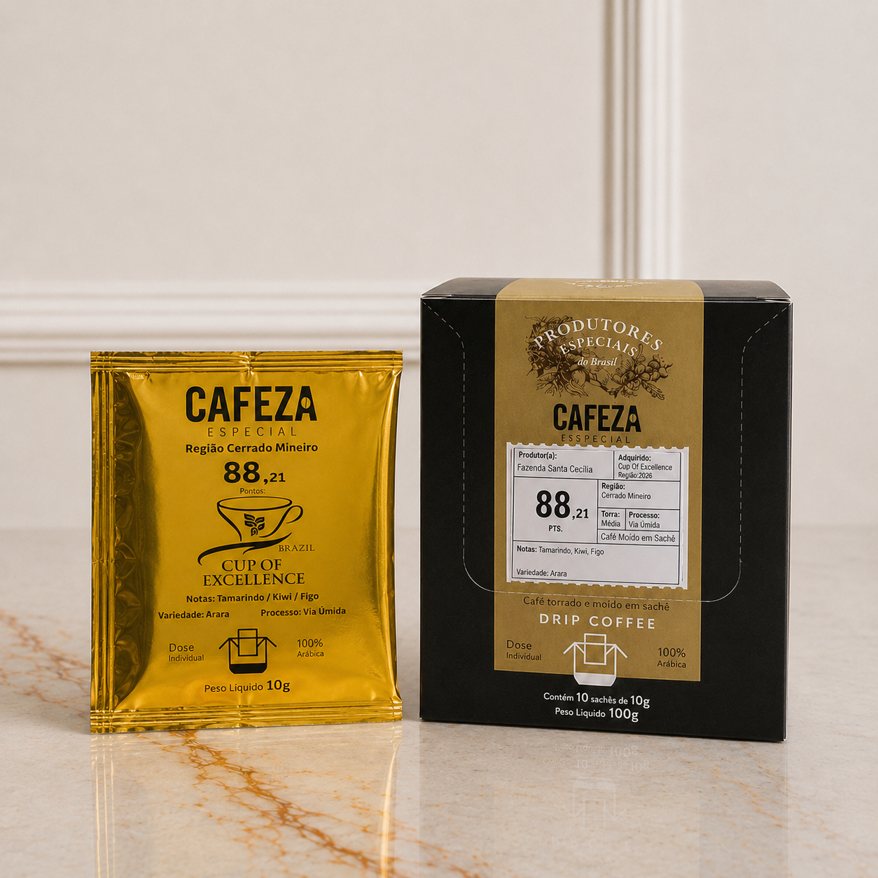 Café Especial Drip Coffee Cup Of Excellence 88,21 pts 10g 10 unid.