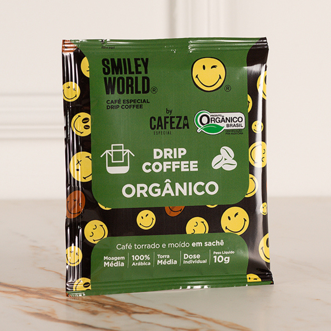 Café Especial Drip Coffee SmileyWorld® Orgânico 85+ 10g 10 unid.