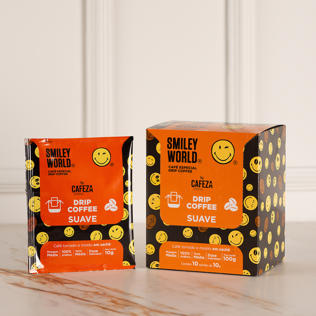 Café Especial Drip Coffee SmileyWorld® Agricultura Familiar 85+ 10g 10 unid.