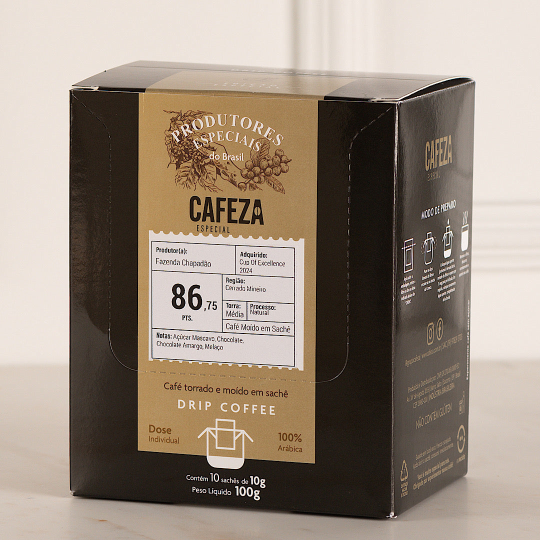 Drip Coffee Café Especial - Cup of Excellence 86,75 pts 10g 10 unid.