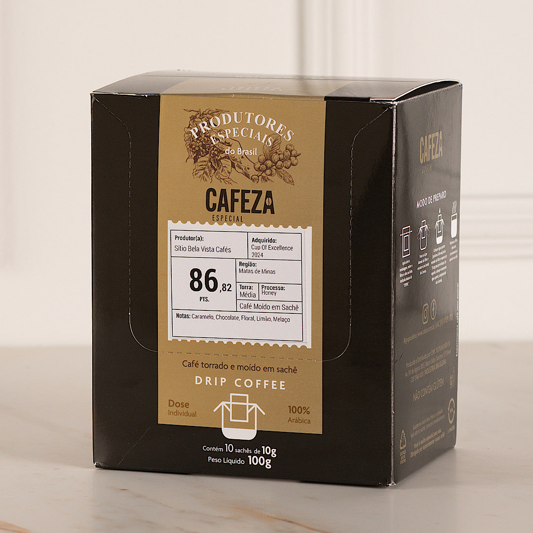 Drip Coffee Café Especial - Cup of Excellence 86,82 pts 10g 10 unid.