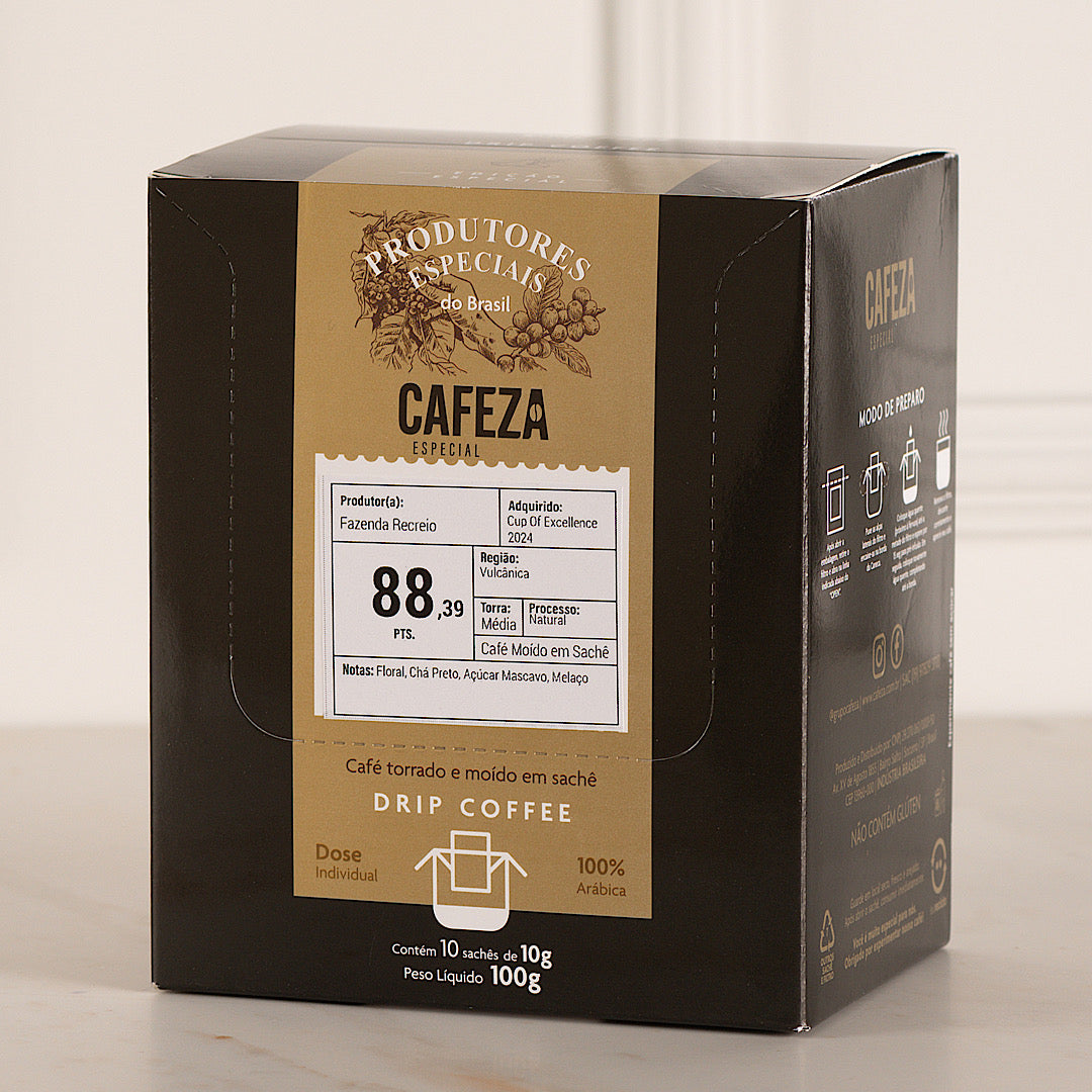 Drip Coffee Café Especial - Cup of Excellence 88,39 pts 10g 10 unid.