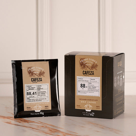 Café Especial Drip Coffee Produtores Especiais do Brasil 88,41 pts 10g 10 unid.