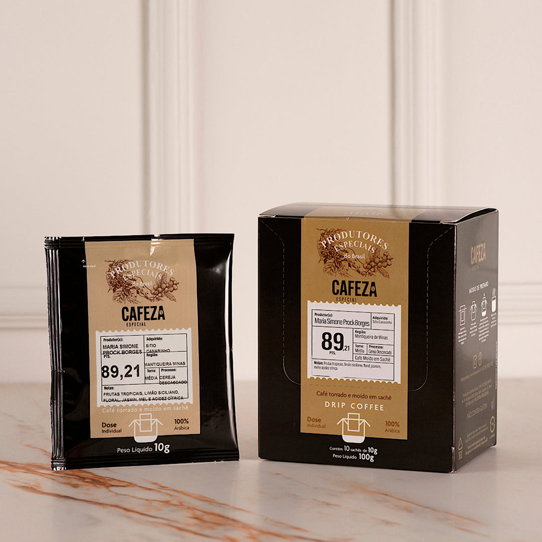 Café Especial Drip Coffee Produtores Especiais do Brasil 89,21 pts 10g 10 unid.