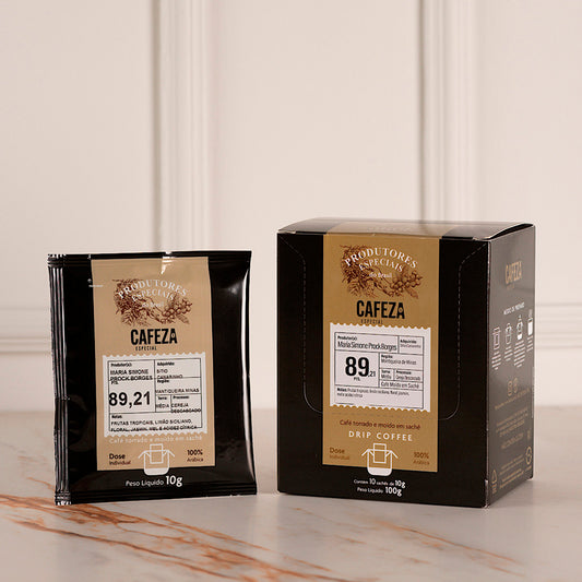 Café Especial Drip Coffee Produtores Especiais do Brasil 89,21 pts 10g 10 unid.