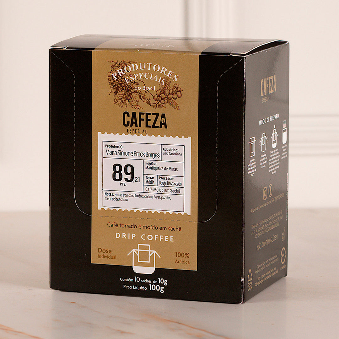 Café Especial Drip Coffee Produtores Especiais do Brasil 89,21 pts 10g 10 unid.
