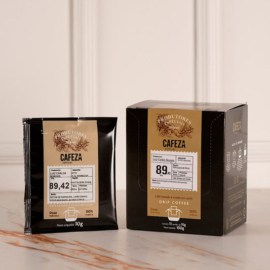 Café Especial Drip Coffee Produtores Especiais do Brasil 89,42 pts 10g 10 unid.