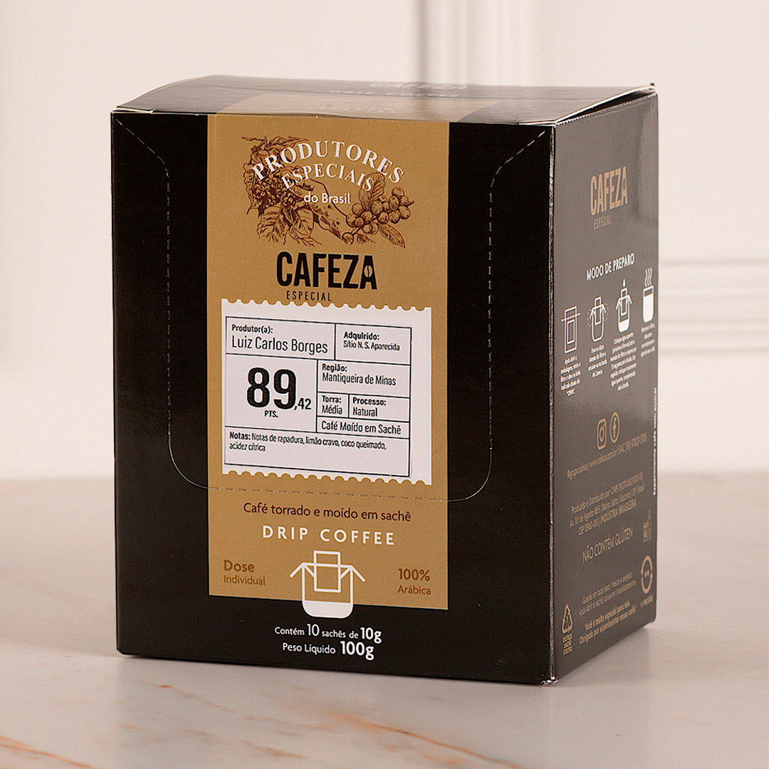 Café Especial Drip Coffee Produtores Especiais do Brasil 89,42 pts 10g 10 unid.