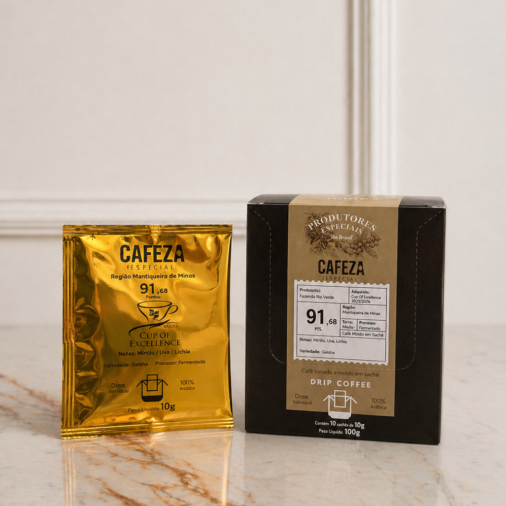 Café Especial Drip Coffee Cup Of Excellence 91,68 pts 10g 10 unid.