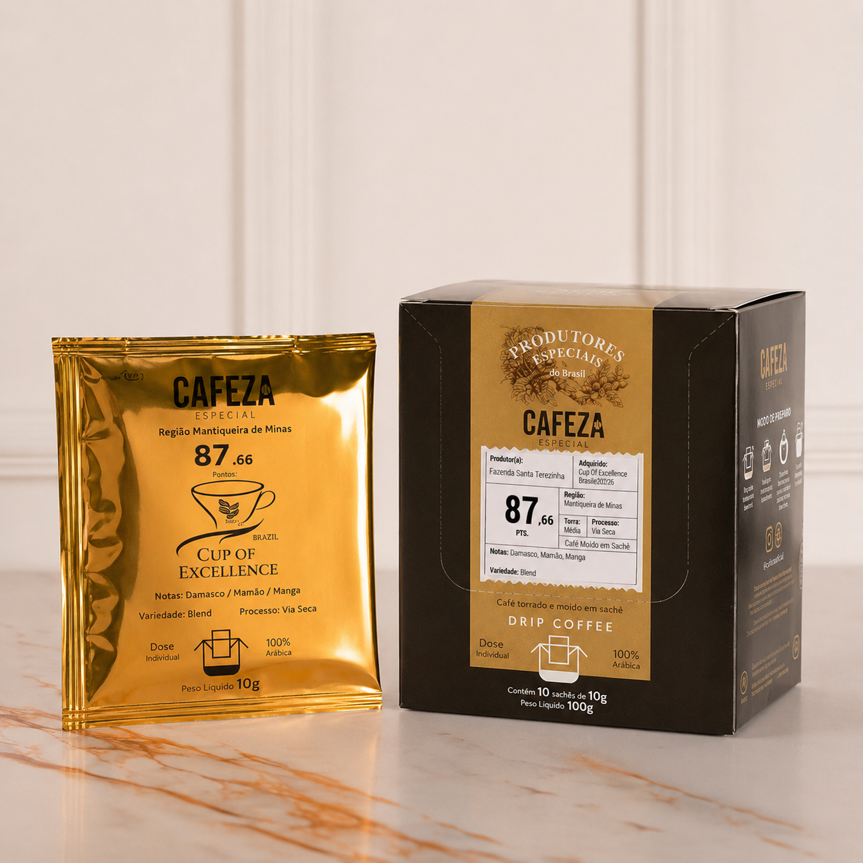 Café Especial Drip Coffee Cup Of Excellence 87,66 pts 10g 10 unid.