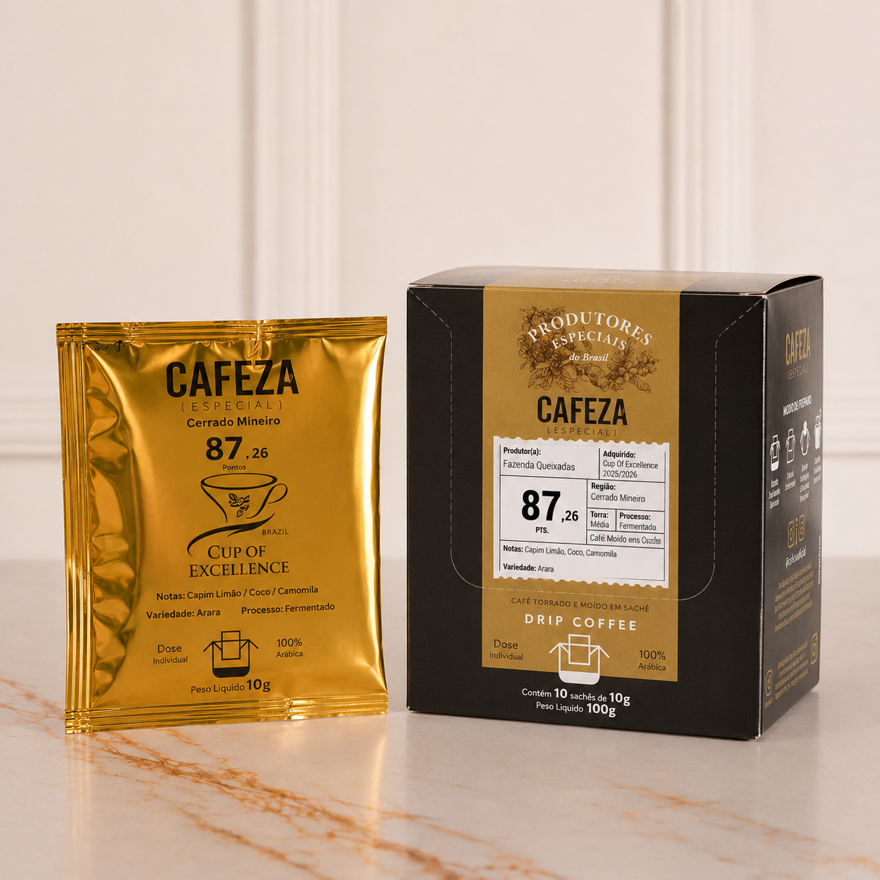Café Especial Drip Coffee Cup Of Excellence 87,26 pts 10g 10 unid.