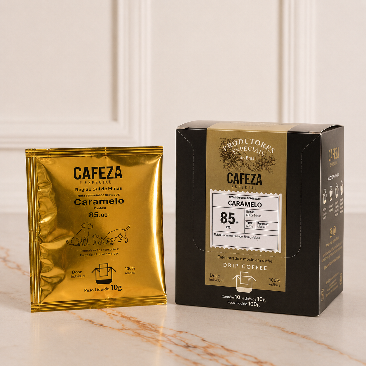 Café Especial Drip Coffee Caramelo 85+pts 10g 10 unid.