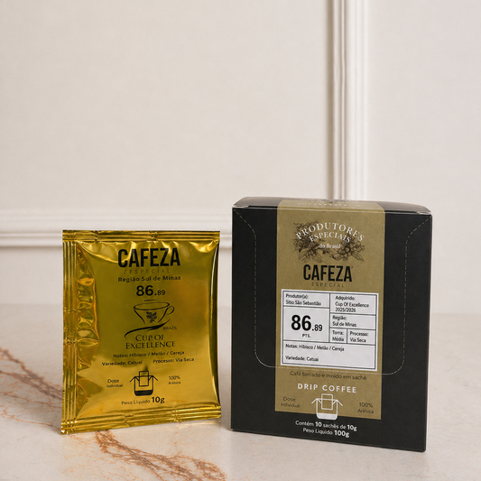 Café Especial Drip Coffee Cup Of Excellence 86,89 pts 10g 10 unid.