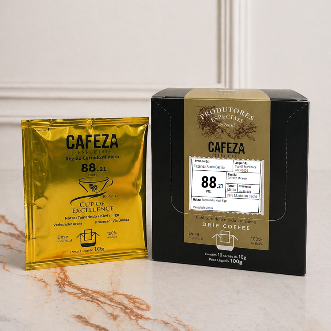 Café Especial Drip Coffee Cup Of Excellence 88,21 pts 10g 10 unid.