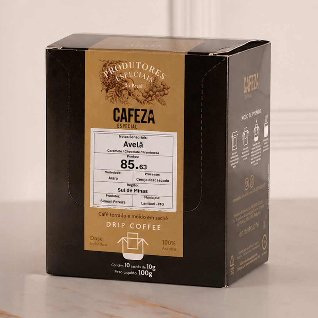 Café Especial Drip Coffee Produtores Especiais do Brasil 85,63 pts 10g 10 unid.