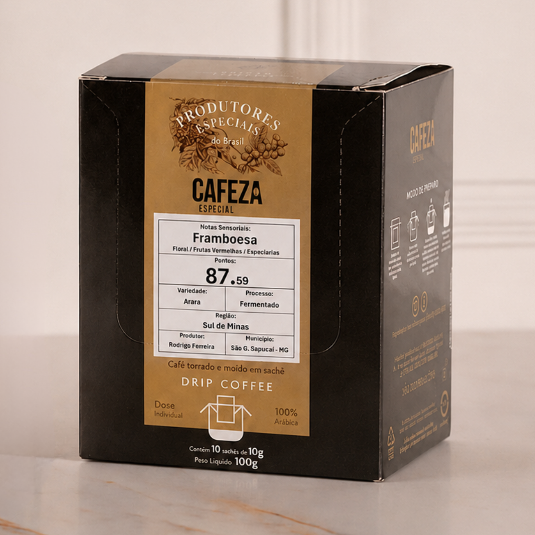 Café Especial Drip Coffee Produtores Especiais do Brasil 87,59 pts 10g 10 unid.