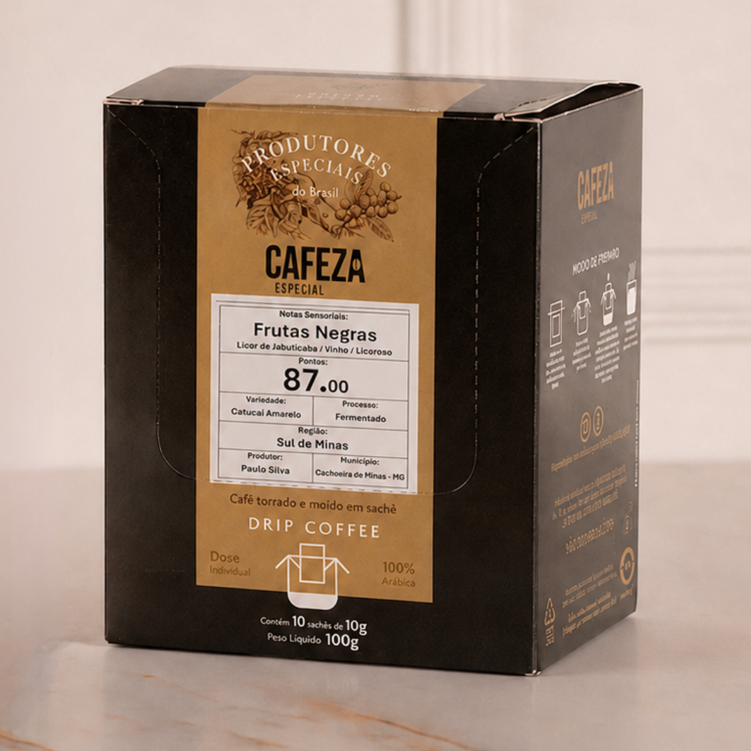 Café Especial Drip Coffee Produtores Especiais do Brasil 87 pts 10g 10 unid. (frutas vermelhas)