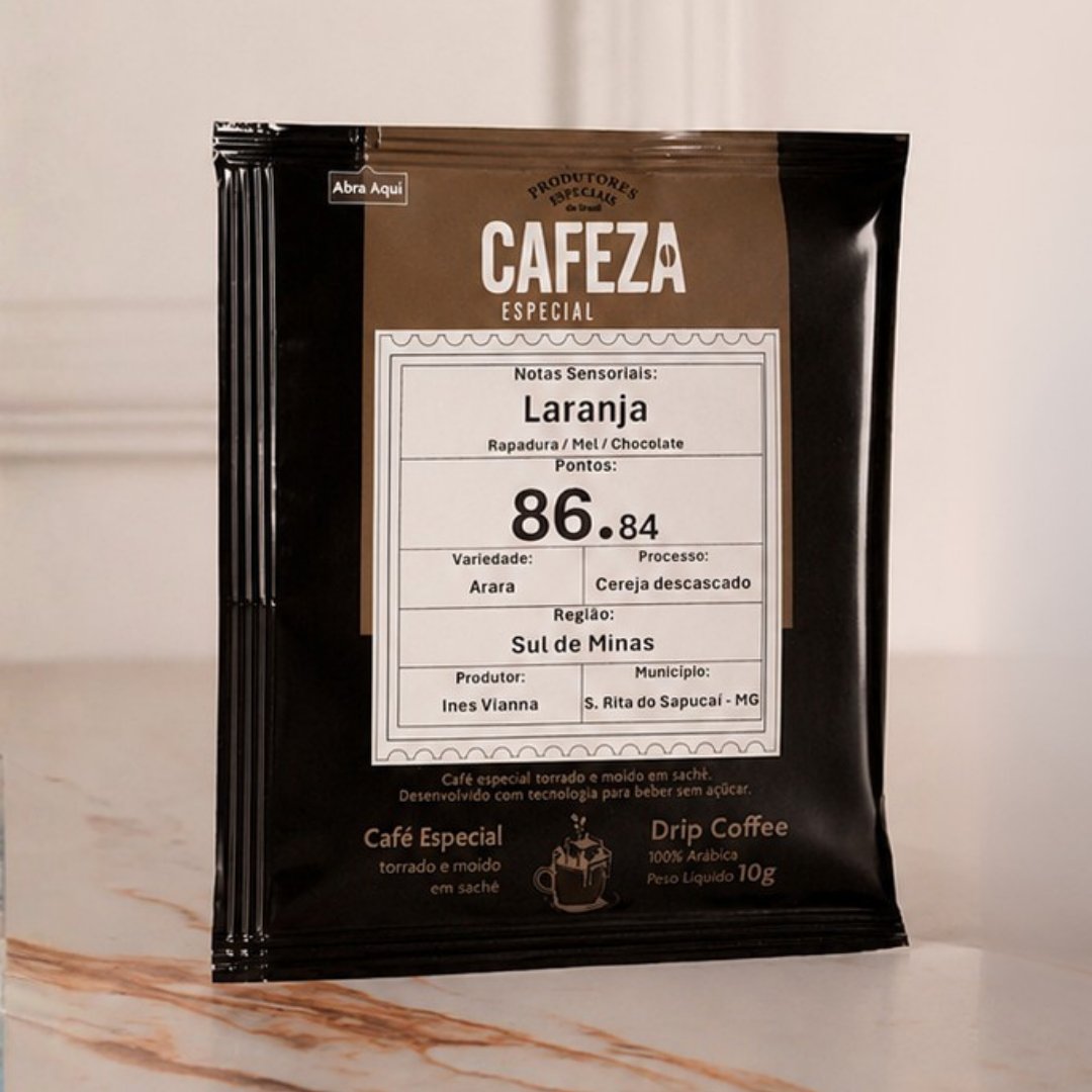 Café Especial Drip Coffee Produtores Especiais do Brasil 86,84 pts 10g 10 unid.