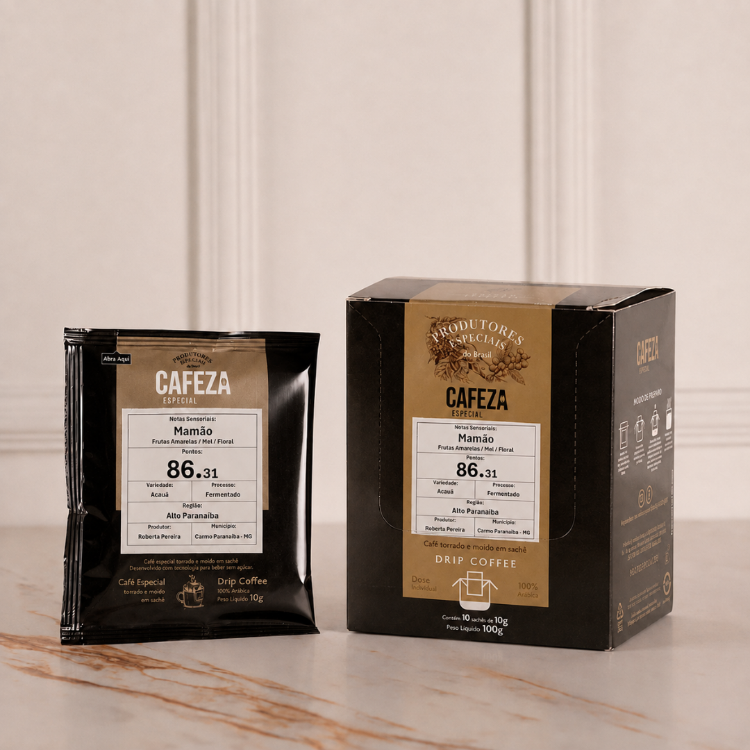 Café Especial Drip Coffee Produtores Especiais do Brasil 86,31 pts 10g 10 unid.