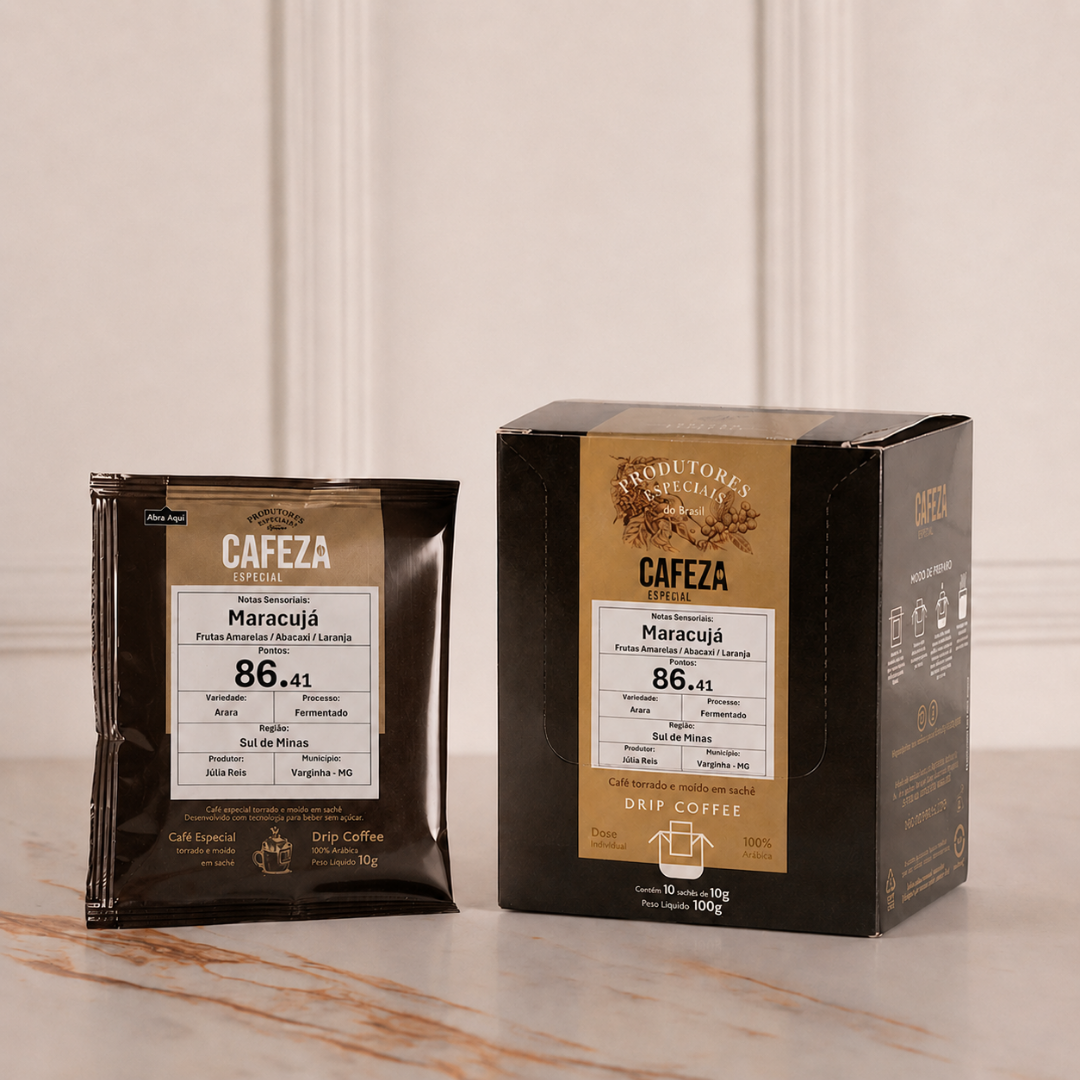 Café Especial Drip Coffee Produtores Especiais do Brasil 86,41 pts 10g 10 unid.