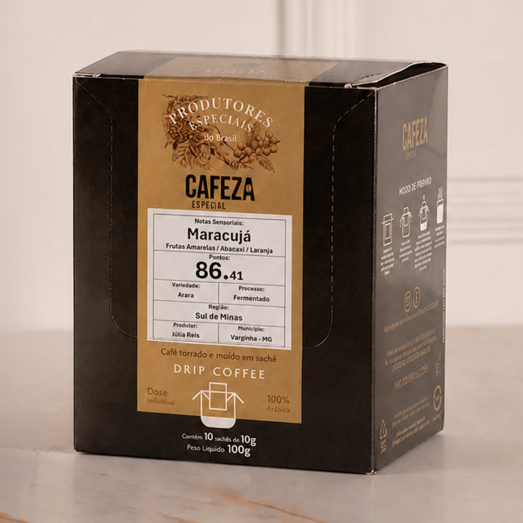 Café Especial Drip Coffee Produtores Especiais do Brasil 86,41 pts 10g 10 unid.