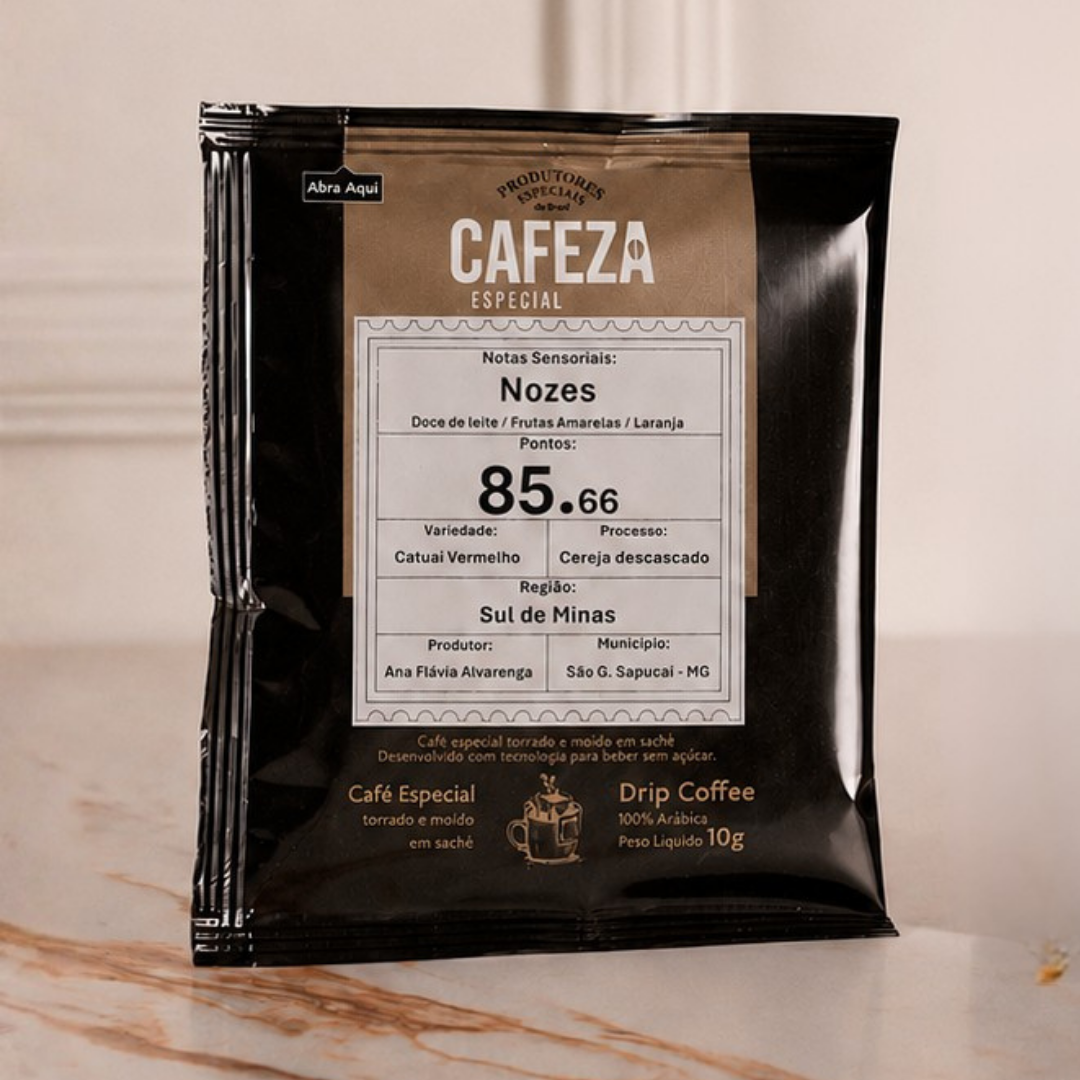 Café Especial Drip Coffee Produtores Especiais do Brasil 85,66 pts 10g 10 unid.