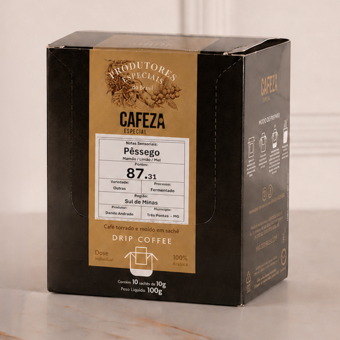 Café Especial Drip Coffee Produtores Especiais do Brasil 87,31 pts 10g 10 unid.
