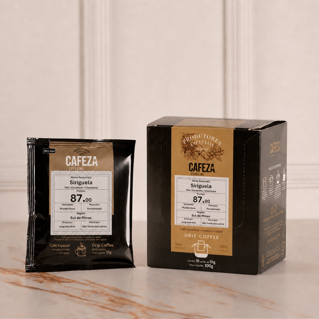 Café Especial Drip Coffee Produtores Especiais do Brasil  87 pts 10g 10 unid.
